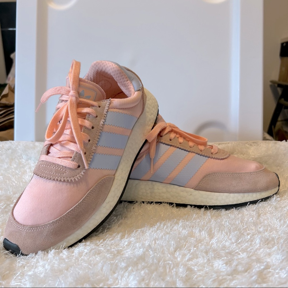 Women's adidas-Iniki Runner-CLEAR ORANGE PERIWINKLE- CG6025-Sz 8.5 - Picture 4 of 14